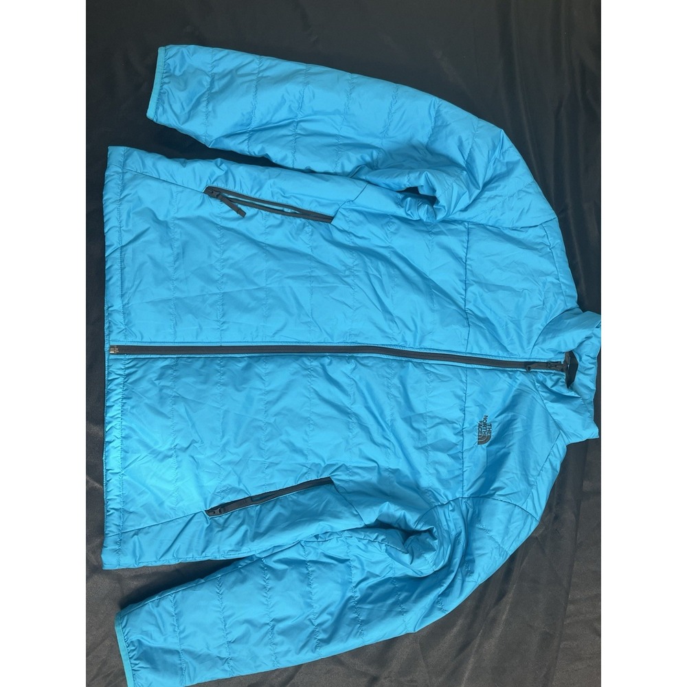 The North Face Men's Blue 550 Down Puffer Jacket Full Zip Pockets Size L